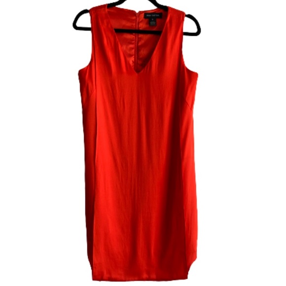 PINK TARTAN | orange/ red silk sleeveless dress - Picture 1 of 5